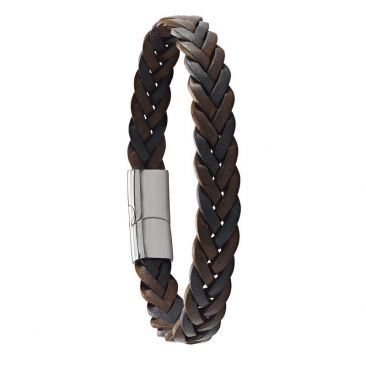 Bracelet acier & cuir Jourdan - JH300051B