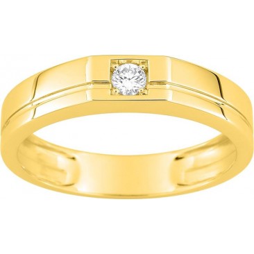 Bague chevalière or & diamant synthétique Diamanti - 9KLGD064Y
