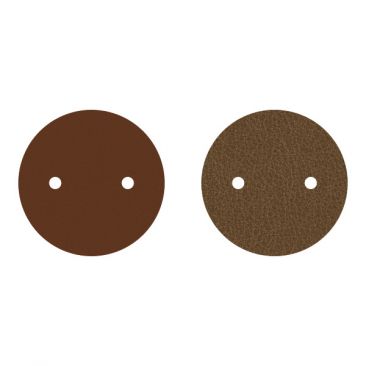 Cuir collier Les Georgettes - Terre cuite/Bronze rond 25 mm