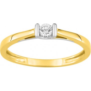 Bague solitaire or & diamant synthétique Stepec - 9KLGD036X