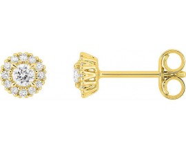 Boucles d'oreilles boutons diamants synthétiques or Stepec - 9KLGD053Y