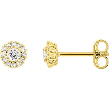 Boucles d'oreilles boutons diamants synthétiques or Stepec - 9KLGD053Y