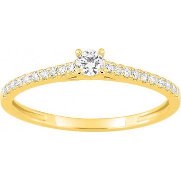 Bague solitaire or & diamants synthétiques Stepec - 9KLGD071Y