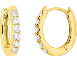 Boucles d'oreilles créoles diamants synthétiques or Stepec - 9KLGD080Y