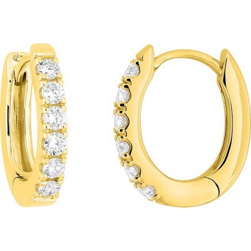 Boucles d'oreilles créoles diamants synthétiques or Stepec - 9KLGD080Y