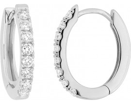 Boucles d'oreilles créoles diamants synthétiques or Stepec - 9KLGD081W