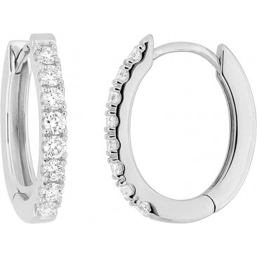Boucles d'oreilles créoles diamants synthétiques or Stepec - 9KLGD081W