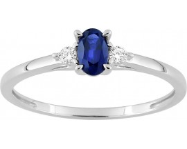 Bague or, saphir & diamant(s) synthétique(s) Stepec - 9KLGS108W