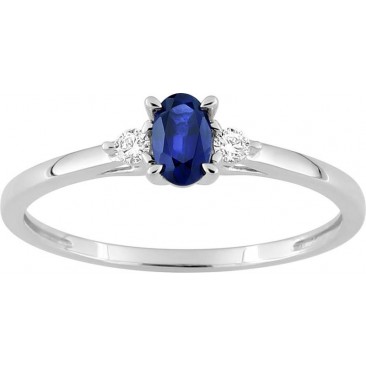 Bague or, saphir & diamant(s) synthétique(s) Stepec - 9KLGS108W