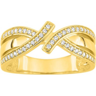 Bague plaqué or oxydes - 137077.1