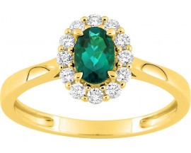 Bague or, émeraude & diamant(s) synthétique(s) Diamanti - 9KLGE103Y
