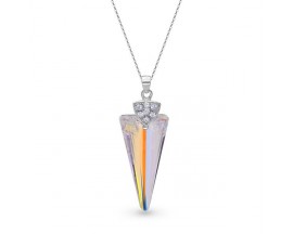 Collier argent et cristal Spark - A403AB