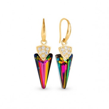 Boucles d'oreilles pendants argent et cristal Spark - G402ND