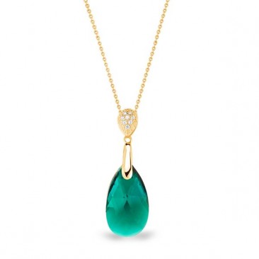 Collier argent doré et cristal Spark - G426EM