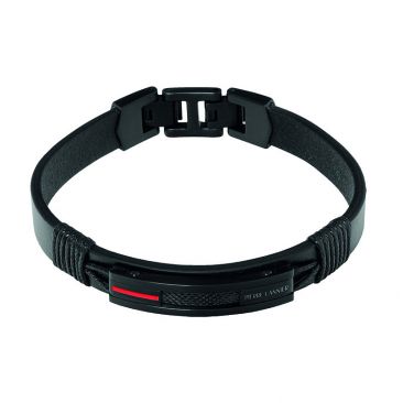 Bracelet cuir et acier PADDOCK Pierre Lannier - BJ40A5551