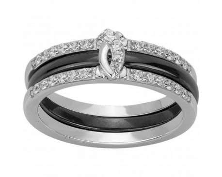 Bague céramique et argent Ceranity 1-12-0171