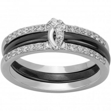 Bague céramique et argent Ceranity - 1-12-0171