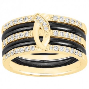 Bague céramique et plaqué or Ceranity - 1-16-0003