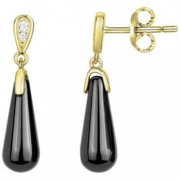 Boucles d'oreilles pendants plaqué or & céramique Ceranity - 1-46-0016