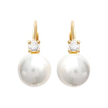 Boucles d'oreilles dormeuses empierrées plaqué or - IOITUPBO