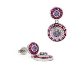 Boucles d'oreilles argent oxydes LINEARGENT- 19800-R-A