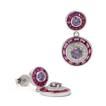Boucles d'oreilles argent oxydes LINEARGENT- 19800-R-A