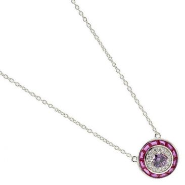 Collier argent oxydes LINEARGENT -19800-R-PE