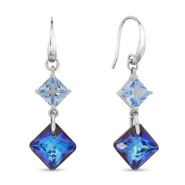 Boucles d'oreilles pendants argent et cristal Spark - A0561BB