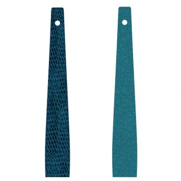 Cuir bracelet Les Georgettes - Ecailles bleutées/Bleu Georgettes 12 mm évasée