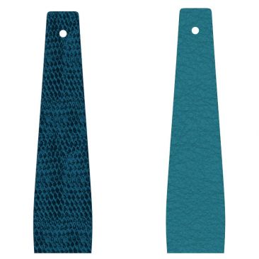 Cuir bracelet Les Georgettes - Ecailles bleutées/Bleu Georgettes 20 mm évasé