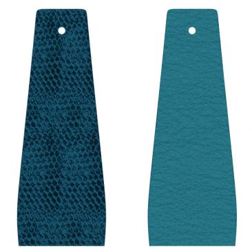Cuir bracelet Les Georgettes - Ecailles bleutées/Bleu Georgettes 30 mm évasé