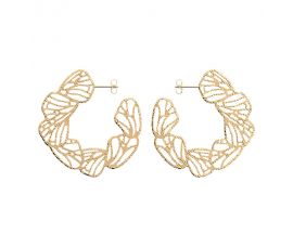 Boucles d'oreilles créoles Les Georgettes - Mariposa finition or - 70452561900000