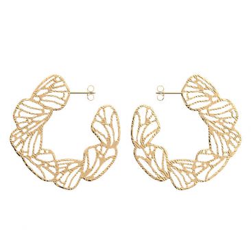 Boucles d'oreilles créoles Les Georgettes - Mariposa finition or - 70452561900000