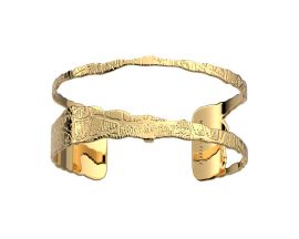 Bracelet manchette Les Georgettes - Caiman finition or 25 mm