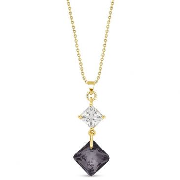 Collier argent doré et cristal Spark - G0562GR