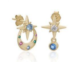 Boucles d'oreilles argent doré oxydes LINEARGENT - 19466-A