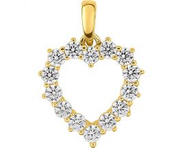 Pendentif coeur or et oxydes - 39195.Z0
