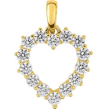 Pendentif coeur or et oxydes - 39195.Z0