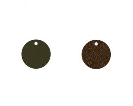 Cuir collier Les Georgettes - Bronze pailleté/Vert de gris 20 mm