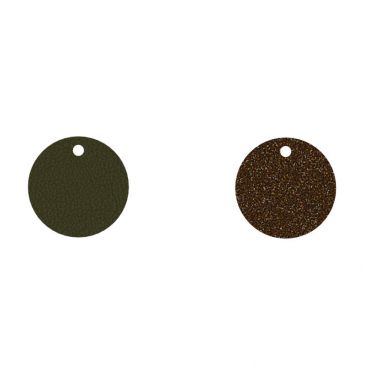 Cuir collier Les Georgettes - Bronze pailleté/Vert de gris 20 mm