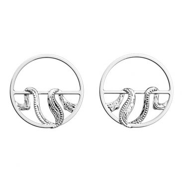 Boucles d'oreilles Les Georgettes - Drapé finition argent 30 mm