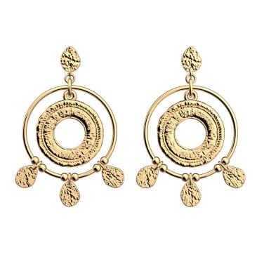 Boucles d'oreilles Les Georgettes - Pépite finition doré 20 mm