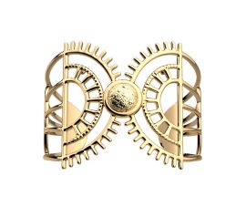 Bracelet manchette Les Georgettes - Aztèque finition or 43 mm