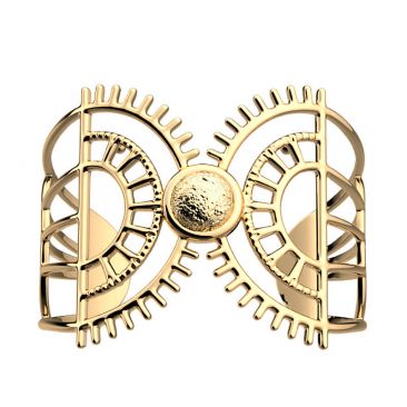 Bracelet manchette Les Georgettes - Aztèque finition or 43 mm