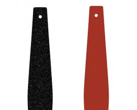 Cuir bracelet Les Georgettes - Paillettes Noires/Rouge 20 mm évasé