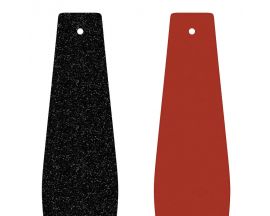 Cuir bracelet Les Georgettes - Paillettes Noires/Rouge 30 mm évasé