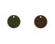 Cuir boucles d'oreilles Les Georgettes - Bronze pailleté/Vert de gris 20 mm
