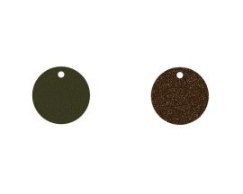 Cuir boucles d'oreilles Les Georgettes - Bronze pailleté/Vert de gris 20 mm
