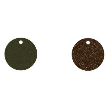 Cuir boucles d'oreilles Les Georgettes - Bronze pailleté/Vert de gris 20 mm