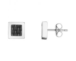 Boucles d'oreilles boutons acier Phebus - 87-0001-N